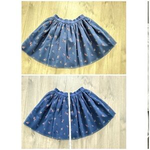 Blue Floral Skirt